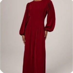 Veiled Collection Aayat Elegant Red Long Sleeve Dress